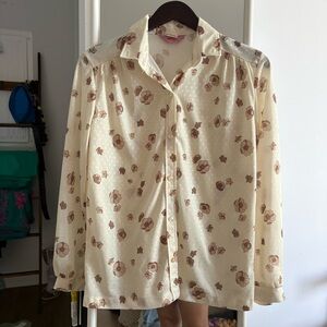 Vintage Jack Winter Floral Button-Up Blouse